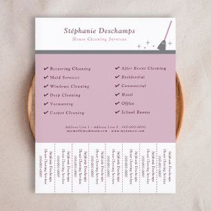 Prospectus 11,4 Cm X 14,2 Cm Service De Nettoyage De La Maison Éteins Bandes Ci