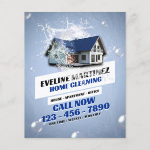 Prospectus 11,4 Cm X 14,2 Cm Service de nettoyage des éclaboussures d'eau de la