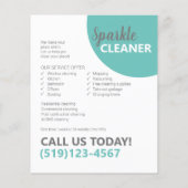 Prospectus 11,4 Cm X 14,2 Cm Service de nettoyage professionnel Brochure circul (Dos)