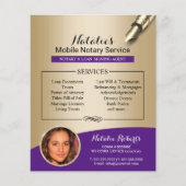 Prospectus 11,4 Cm X 14,2 Cm Service Noir Mobile Purple & Gold Photo (Devant)