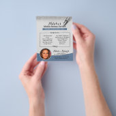 Prospectus 11,4 Cm X 14,2 Cm Service Notaire Mobile Parties scintillant Argent (main)