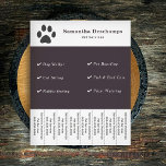 Prospectus 11,4 Cm X 14,2 Cm Services aux animaux de compagnie - Éteindre les b<br><div class="desc">Un dépliant avec des bandes Tear Off et des illustrations de pattes de chat. Entièrement personnalisable, il peut être adapté à toutes sortes de services pour animaux de compagnie tels que le promeneur de chien, le chat assis, l'alimentation de lapin, les soins de poisson, les soins d'oiseaux, l'arrosage plante, l'embarquement...</div>