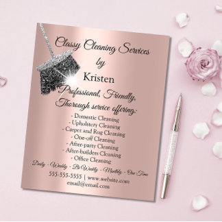 Prospectus 11,4 Cm X 14,2 Cm Services de nettoyage classique Maison de garde Ro