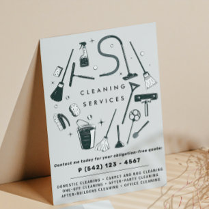 Prospectus 11,4 Cm X 14,2 Cm Services de nettoyage gris