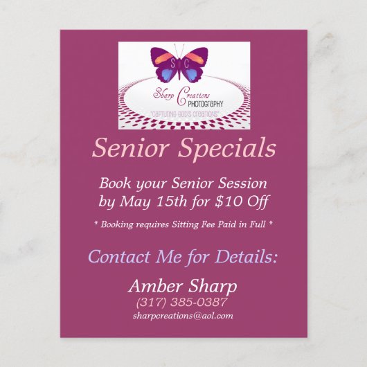 Prospectus 11,4 Cm X 14,2 Cm Sharp Creations Senior Specials (Devant)