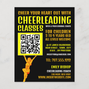 Prospectus 11,4 Cm X 14,2 Cm Signal de code QR pom-pom girl, Classes Cheerled