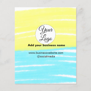 Prospectus 11,4 Cm X 14,2 Cm simple et minimal ajouter votre logo/design BLUE Y