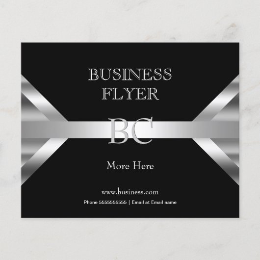 Prospectus 11,4 Cm X 14,2 Cm Simple Monogramme Argent Noir Blanc 4D2 (Devant)