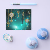 Prospectus 11,4 Cm X 14,2 Cm Skeleton Keys on Green Background (Simple)