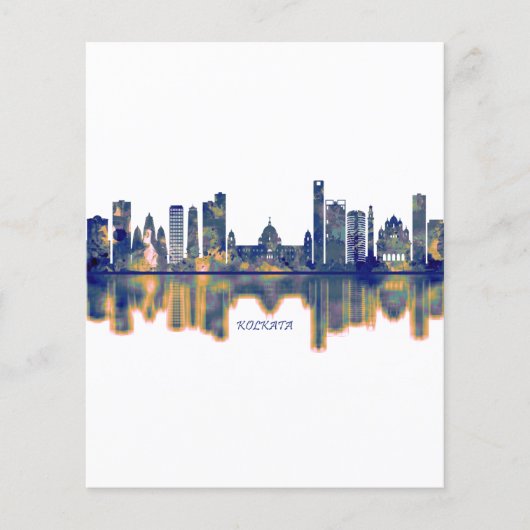 Prospectus 11,4 Cm X 14,2 Cm Skyline de Kolkata (Devant)