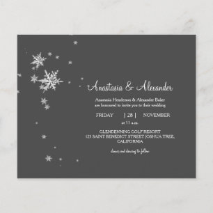Prospectus 11,4 Cm X 14,2 Cm Snowflakes Budget Invitation à la cérémonie mariag