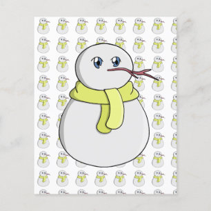 Prospectus 11,4 Cm X 14,2 Cm Snowman portant une écharpe jaune