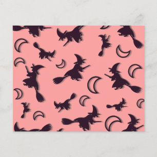 Prospectus 11,4 Cm X 14,2 Cm Sorcière volante entre la moitié de la lune à Hall