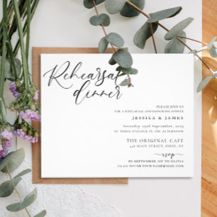 Prospectus 11,4 Cm X 14,2 Cm Souper de répétition Mariage noir et blanc budget