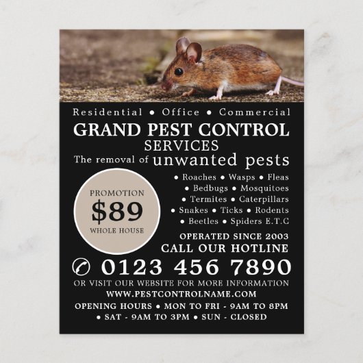 Prospectus 11,4 Cm X 14,2 Cm Souris, Lutte antiparasitaire Publicité (Devant)