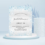 Prospectus 11,4 Cm X 14,2 Cm Sweet 16 argent bleu parties scintillant invitatio<br><div class="desc">Veuillez noter que cette invitation est sur papier de prospectus et très mince. Les enveloppes ne sont pas incluses. Pour des invitations plus épaisses (même conception), veuillez visiter notre magasin. Pour un élégant Sweet 16, 16e anniversaire. Un arrière - plan métallique à l'aspect faux argenté. Décoré avec de la poussière...</div>