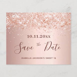 Prospectus 11,4 Cm X 14,2 Cm Sweet 16 blush rose budget parties scintillant Enr