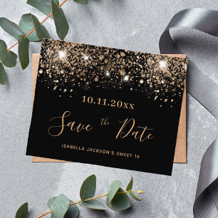 Prospectus 11,4 Cm X 14,2 Cm Sweet 16 noir budget parties scintillant enregistr