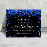 Prospectus 11,4 Cm X 14,2 Cm Sweet 16 noir budget royal bleu enregistrer la dat<br><div class="desc">Veuillez noter que cette Enregistrer la date est sur papier de circulaire et très mince. Les enveloppes ne sont pas incluses. Pour plus d'épaisseur Save the Date card (même conception) veuillez visiter notre magasin. Un arrière - plan noir décoré de confettis bleu roi. Personnalisez et ajoutez une date et un...</div>