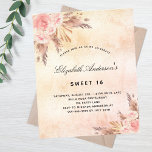 Prospectus 11,4 Cm X 14,2 Cm Sweet 16 pampas herbe brush invitation budget<br><div class="desc">Veuillez noter que cette invitation est sur papier de prospectus et très mince. Les enveloppes ne sont pas incluses. Pour des invitations plus épaisses (même conception), veuillez visiter notre magasin. Un arrière - plan d'or rose, rustique et rustique à l'aspect rustique et rustique. Décoré de fleurs roses d'or et de...</div>