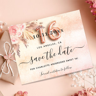 Prospectus 11,4 Cm X 14,2 Cm Sweet 16 pampas rose économisez le budget date
