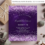 Prospectus 11,4 Cm X 14,2 Cm Sweet 16 parties scintillant rose violet invitatio<br><div class="desc">Veuillez noter que cette invitation est sur papier de prospectus et très mince. Les enveloppes ne sont pas incluses. Pour des invitations plus épaisses (même conception), veuillez visiter notre magasin. Une invitation moderne, élégante et glamour pour une fête Sweet 16, 16e anniversaire. Un arrière - plan de couleur violet profond...</div>