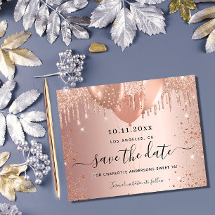 Prospectus 11,4 Cm X 14,2 Cm Sweet 16 rose budget parties scintillant or enregi