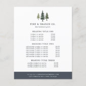 Prospectus 11,4 Cm X 14,2 Cm Tarifs et services de Tall Pines (Devant)