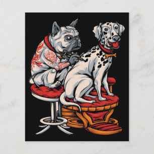 Prospectus 11,4 Cm X 14,2 Cm Tatouage de chien dalmate  TOILE DALMATIEN  Cadeau