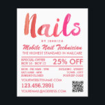 Prospectus 11,4 Cm X 14,2 Cm Technicien moderne branché à ongles roses, Nail Sa<br><div class="desc">Technicien Moderne À La Tendance,  Technicien De Nail Rose,  Dépliants Publicitaires De Salon De Nail Par Le Magasin Carte de visite.</div>