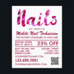 Prospectus 11,4 Cm X 14,2 Cm Technicien Moderne Et Branché De Nail Rose, Salon<br><div class="desc">Technicien Moderne Et Branché De Clou Rose,  Salon À ongles Flyers Publicitaires Par Le Magasin Carte de visite.</div>