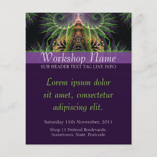 Prospectus 11,4 Cm X 14,2 Cm Temple Spirituel Fractal Art Flyer (Devant)