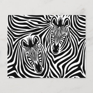 Prospectus 11,4 Cm X 14,2 Cm Tendance Zebra Print Motif noir et blanc