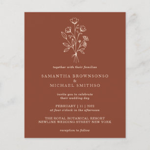 Prospectus 11,4 Cm X 14,2 Cm Terracotta Flower Bouquet Boho Budget Botanicals