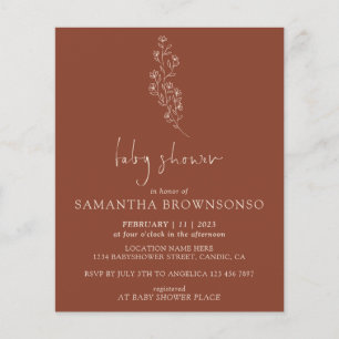 Prospectus 11,4 Cm X 14,2 Cm Terracotta Indie Russe Baby shower budgétaire