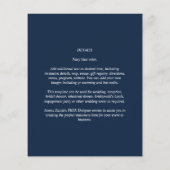 Prospectus 11,4 Cm X 14,2 Cm Texte monochrome bleu moderne uniquement Mariage (Dos)