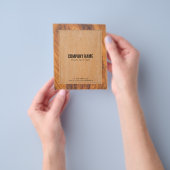 Prospectus 11,4 Cm X 14,2 Cm Texture rustique en faux bois brun (main)