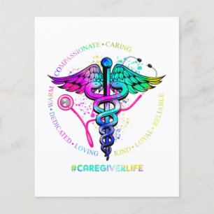 Prospectus 11,4 Cm X 14,2 Cm Tie Dye Stethoscope Aide à la vie Infirmière Appre