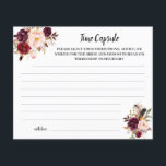 Prospectus 11,4 Cm X 14,2 Cm Time Capsule Advice Marsala Fête des mariées Card<br><div class="desc">Marsala Fleurs Fête des mariées Design. Pour une personnalisation supplémentaire (changer d'autres termes,  couleur de police,  style de police),  cliquez sur personnaliser,  faites défiler vers le bas et cliquez sur le lien "cliquer pour customiser plus loin". ~ Vérifier la collection pour les jeux,  invitations,  signes et plus ~</div>