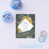 Prospectus 11,4 Cm X 14,2 Cm Tournesols Rustiques Eucalyptus Greenery Mariage I (Simple)