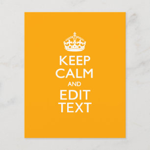 Prospectus 11,4 Cm X 14,2 Cm Traffic Yellow Background Keep Calm And Your Text