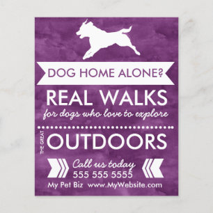 Prospectus 11,4 Cm X 14,2 Cm Trendy Purple Chien Silhouette Chien Walker Flyer