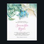 Prospectus 11,4 Cm X 14,2 Cm Tropical Budget Sweet 16 Anniversaire Fête Invitat<br><div class="desc">Prévoyez-vous une fête d'anniversaire tropicale et économique ? Cette charmante invitation présente le nom de votre fille dans une typographie manuscrite moderne. Une arête de ma tortue marine d'origine aquarelle, des feuilles de fromage suisse et du bord de mer dans les tons bleus, verts et turquoise orne ce charmant invitation....</div>