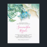 Prospectus 11,4 Cm X 14,2 Cm Tropical Budget Sweet 16 Anniversaire Fête Invitat<br><div class="desc">Prévoyez-vous une fête d'anniversaire tropicale et économique ? Cette charmante invitation présente le nom de votre fille dans une typographie manuscrite moderne. Une arête de ma tortue marine d'origine aquarelle, des feuilles de fromage suisse et du bord de mer dans les tons bleus, verts et turquoise orne ce charmant invitation....</div>