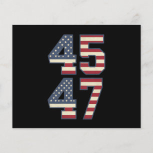 Prospectus 11,4 Cm X 14,2 Cm Trump 2024 Président 45 47 Amérique États-Unis Vin