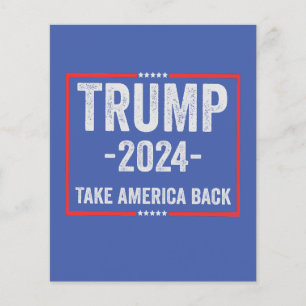 Prospectus 11,4 Cm X 14,2 Cm Trump 2024 Président des élections patriotiques ré