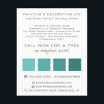 Prospectus 11,4 Cm X 14,2 Cm Turquoise Ombre Carrés, peintre et décorateur<br><div class="desc">Turquoise Ombre Carrés,  Peintre & Décorateur Publicité Flyer par The Carte de visite Store.</div>