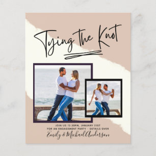 Prospectus 11,4 Cm X 14,2 Cm Tying The Knot - Photo Engagement Party Invitation