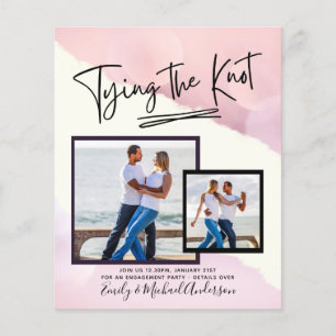 Prospectus 11,4 Cm X 14,2 Cm Tying The Knot - Photo Engagement Party Invitation