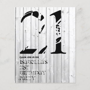 Prospectus 11,4 Cm X 14,2 Cm Typographie de surfeur rustique Invitation d'anniv